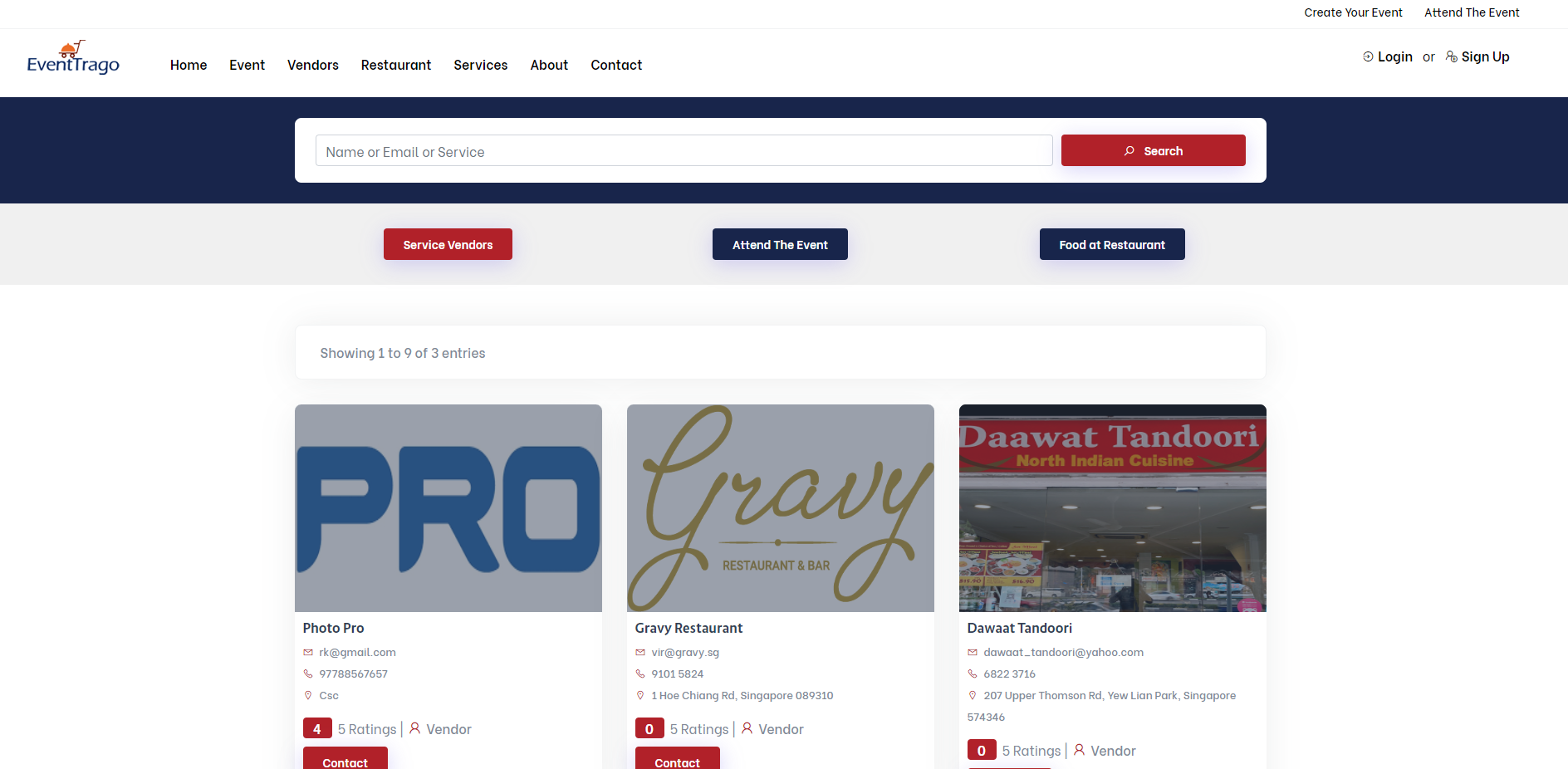 Event & Restaurant Management Website thumbnail